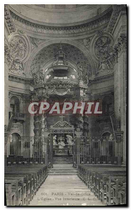 CPA Paris Val de Grace l'eglise vue Interieure 