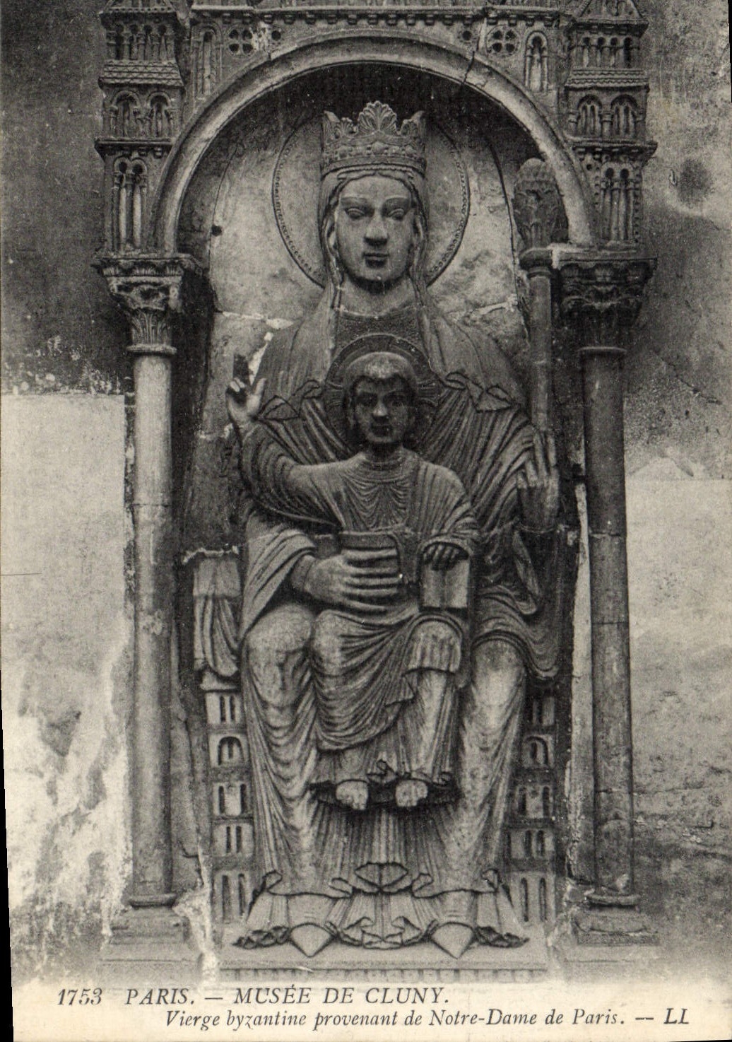 CPA Paris Musee de Cluny Vierge Byzantine Provenant de Notre Dame de Paris 