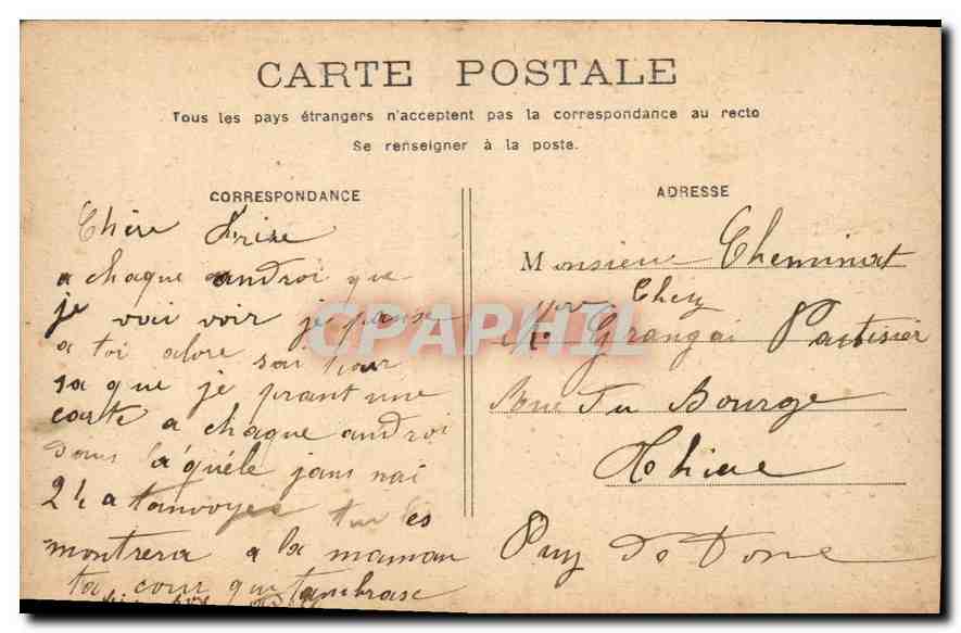 CPA Paris eglise Saint Vincent de Paul  — Verso