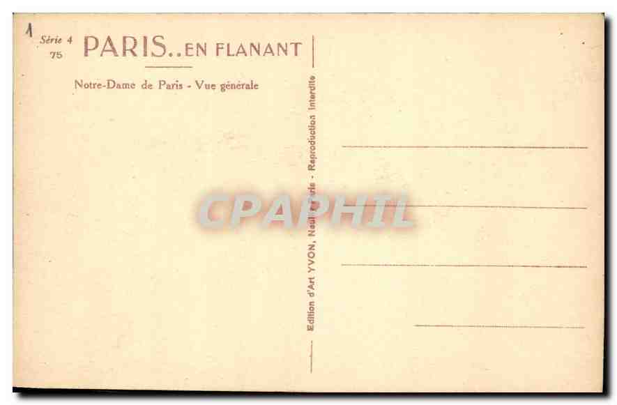 CPA Paris En Flanant Notre Dame de Paris vue generale  — Rückseite