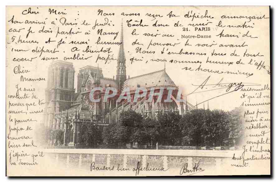 Notre-Dame de Paris — vue de la cathédrale — éditeur inconnu, n° de série non visible