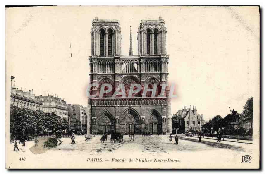 CPA Paris Facade de L'Eglise Notre Dame 