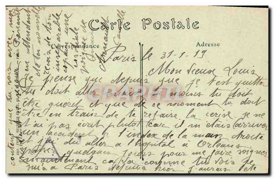 CPA Paris Facade de L'Eglise Notre Dame  — Verso