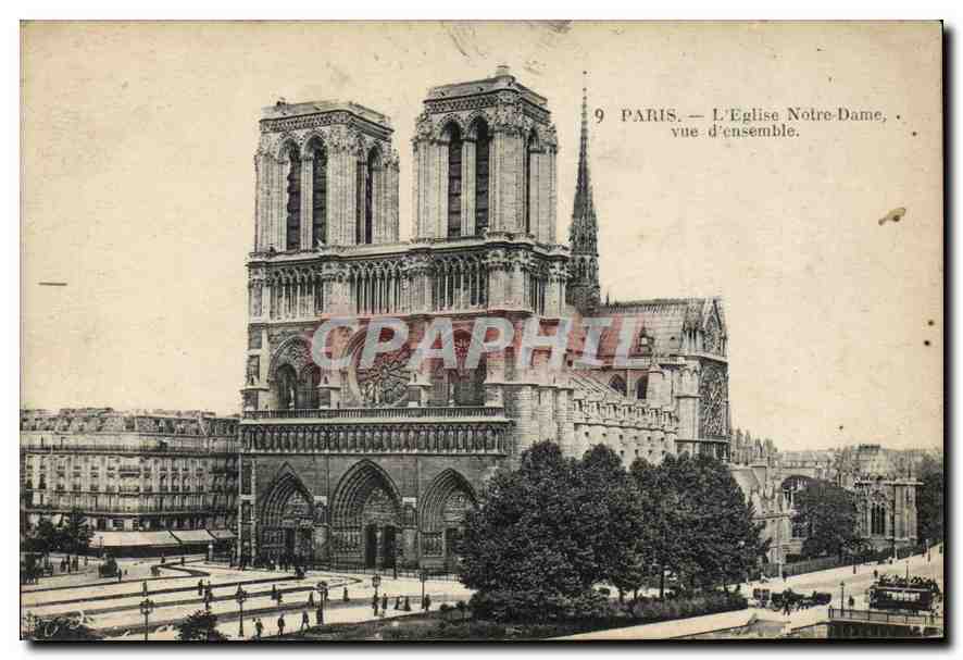 CPA Paris L'Eglise Notre Dame vue d'ensemble 
