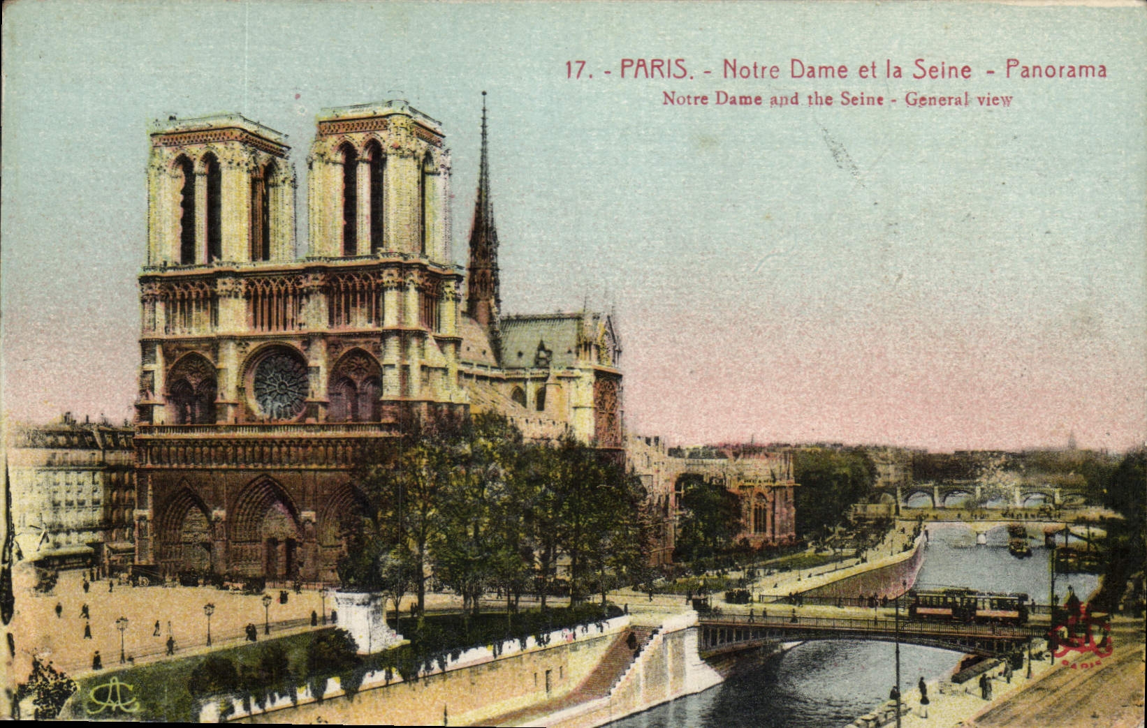 CPA Paris Notre Dame et la Seine Panorama 