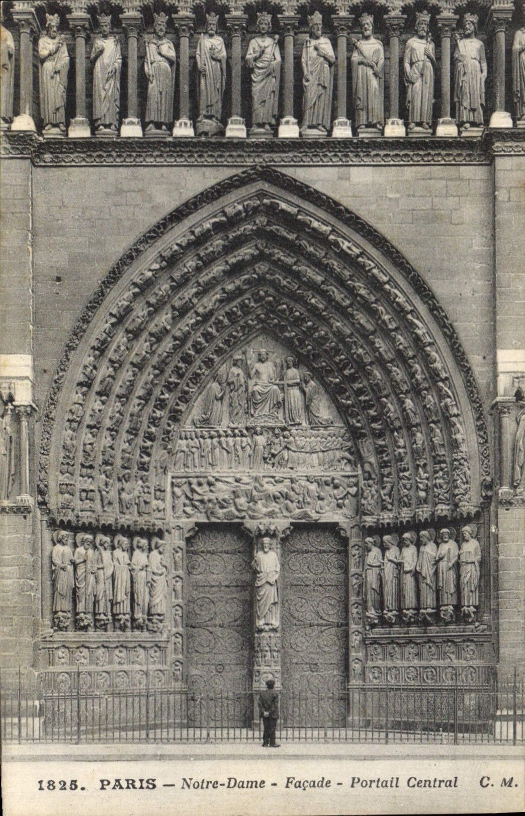 CPA Paris Notre Dame Facade Portail Central 