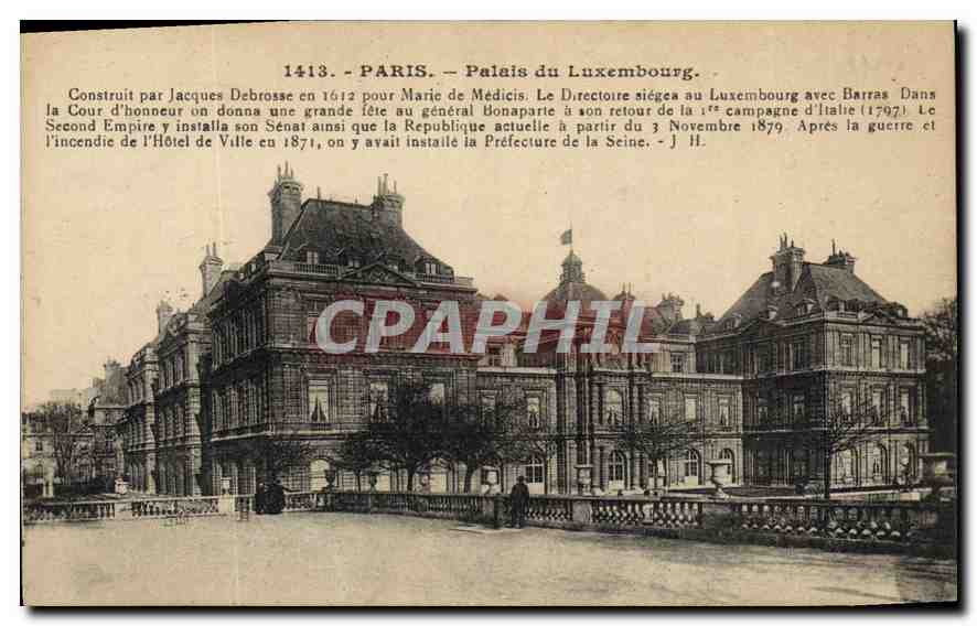 CPA Paris Palais du Luxembourg construit par Jacques Debrosse en 1612 pour Marie de Medicis 