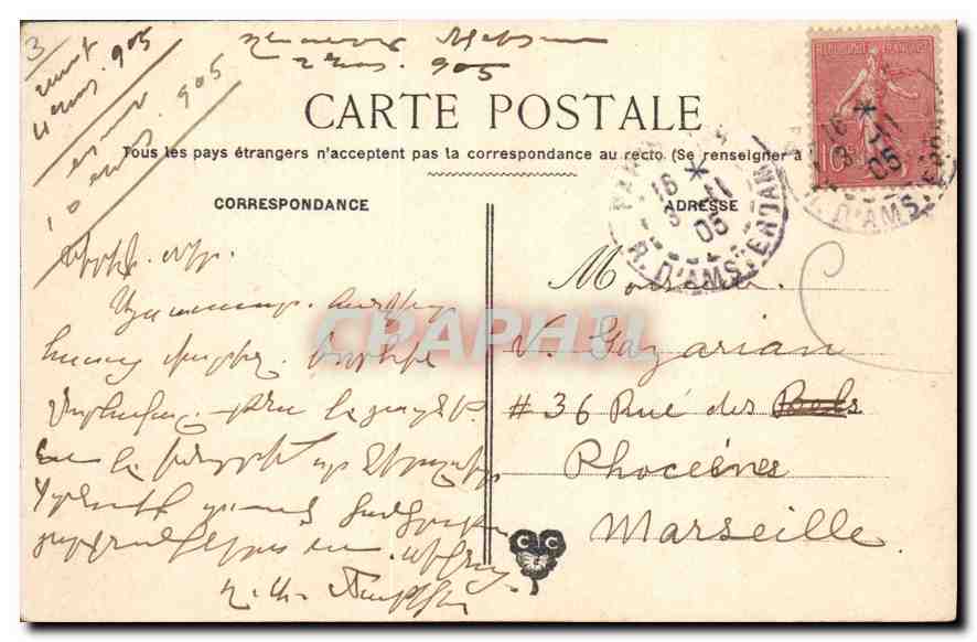 CPA Paris l'Arc de Triomphe de l'Etoile  — Rückseite