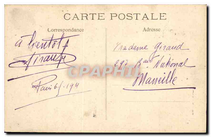 CPA Paris la Colonne Vendome  — Verso