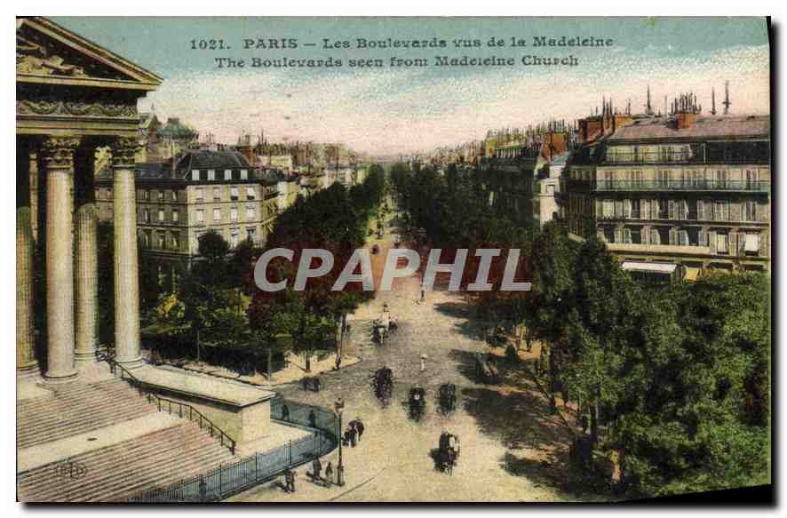 CPA Paris les Boulevards vus de la Madeleine 