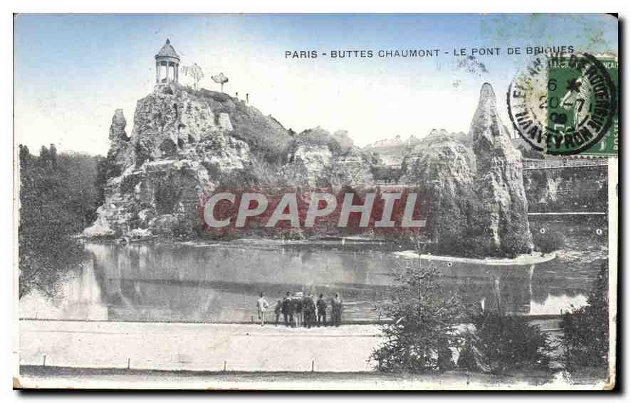 CPA Paris Buttes Chaumont le Pont de Briques 
