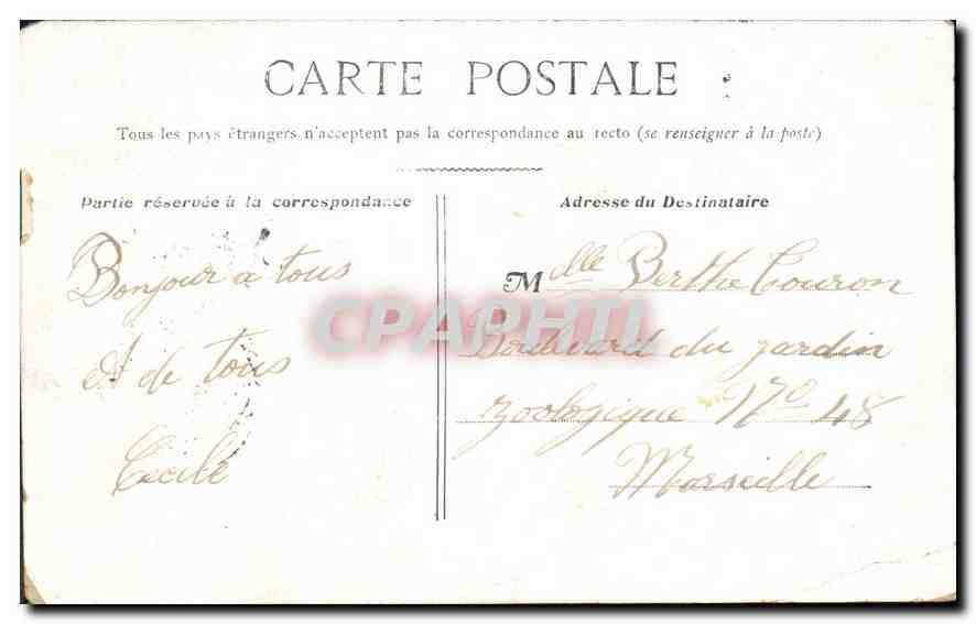 CPA Paris Buttes Chaumont le Pont de Briques  — Verso