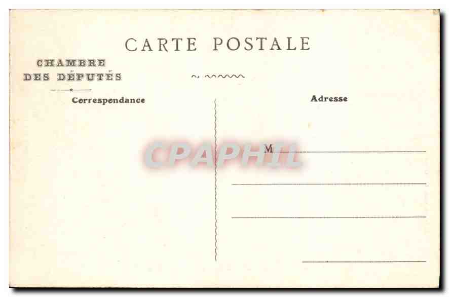 CPA Chambre des Deputes Facade sur le Quai  — Verso