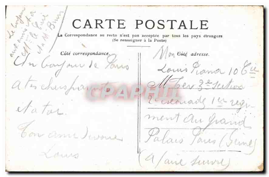 CPA Paris les Invalides  — Rückseite