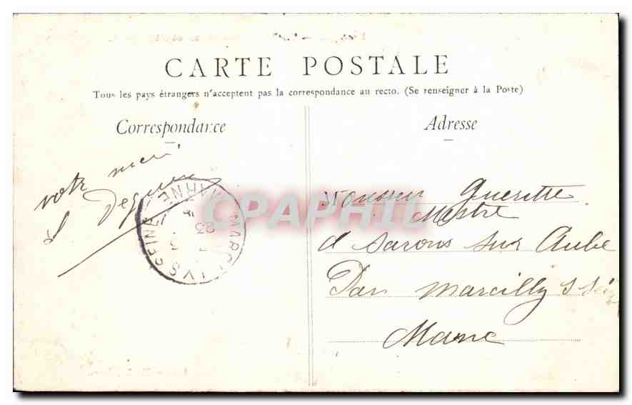CPA Paris le Pont des Arts et l'Institut  — Verso