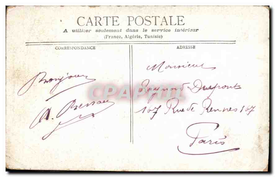 CPA Paris la Colonne de Juillet  — Rückseite