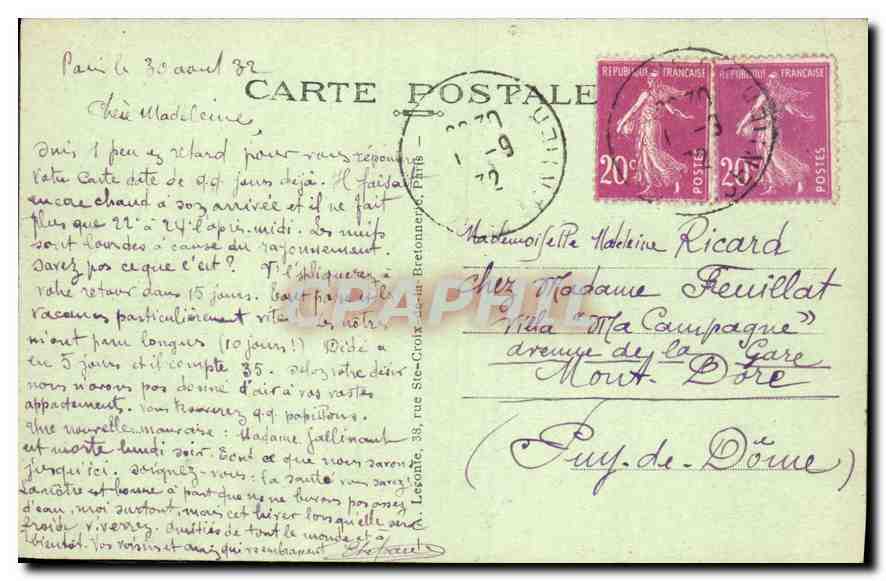 CPA Paris le Palais du Luxembourg et les Invalides  — Verso