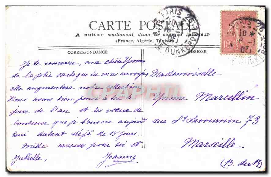 CPA Paris la Bourse  — Rückseite