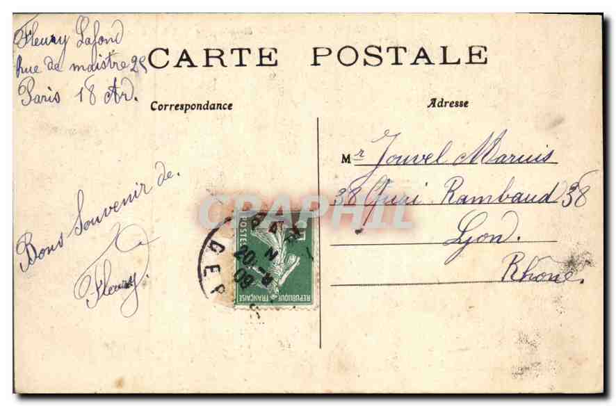 CPA Le Bois de Boulogne la Cascade  — Rückseite