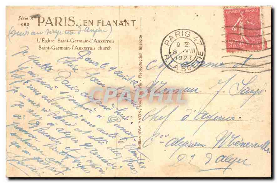 CPA Paris en Flanant l'eglise Saint Germain l'Auxerrois  — Verso