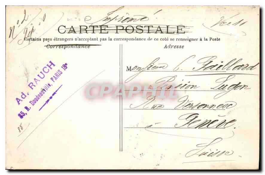 CPA Paris le Parc Montsouris les Bords du Lac  — Rückseite