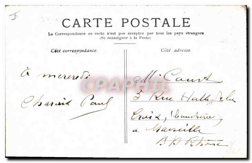 CPA Paris la Madeleine  — Verso