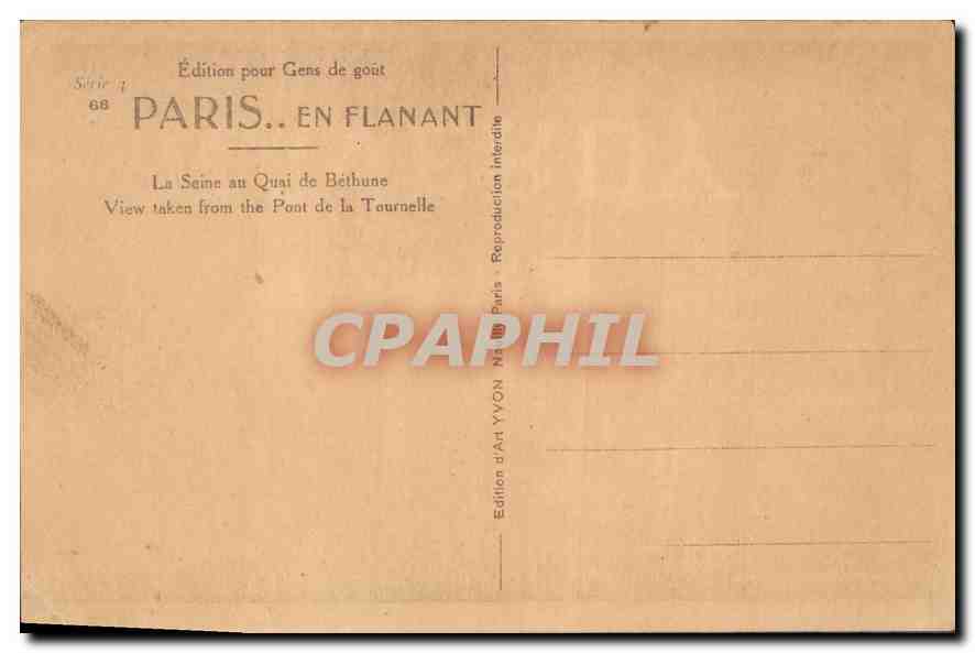 CPA Paris en Flanant la Seine au Quai de Bethune  — Rückseite