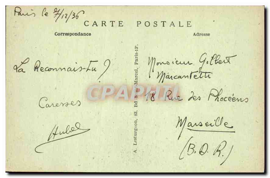 CPA Paris la Gare de Lyon  — Rückseite