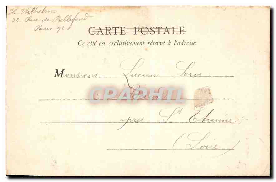 PARIS — Hotel de Sens — Verleger C. Willems, n° 256 — Rückseite