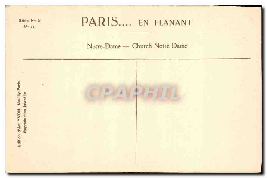 CPA Paris en flanant Notre Dame  — Verso