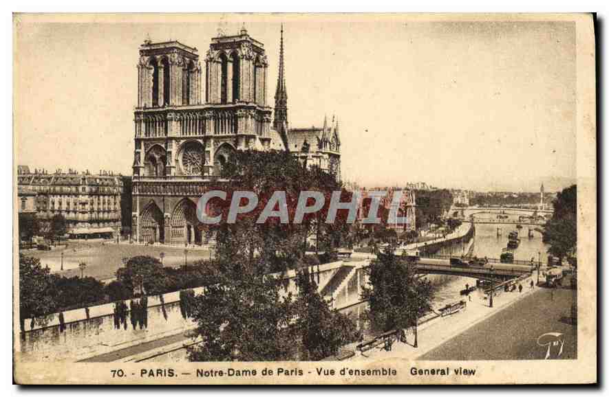 CPA Paris Notre Dame de Paris Vue d'ensemble 