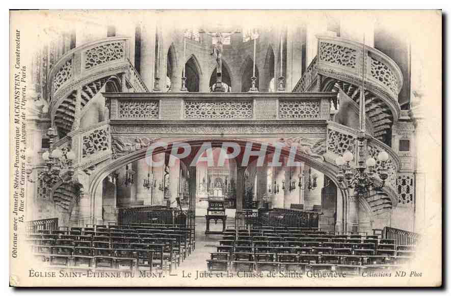 CPA Eglise Saint Etienne du Mont Le Jube et la Chasse de Sainte Genevieve 