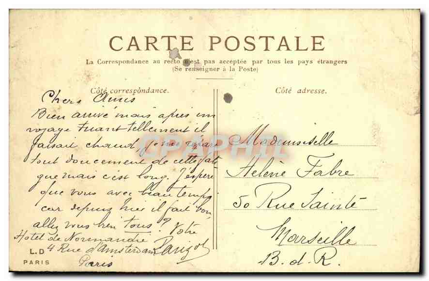 CPA Paris Le Petit Palais  — Rückseite