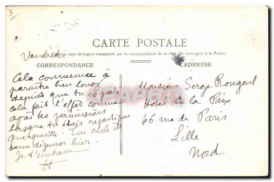 CPA Paris Pont de l'Alexandre  — Rückseite