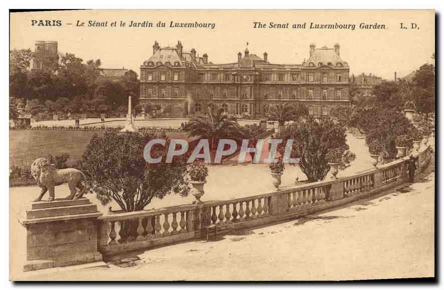 CPA Paris Le Senat et le Jardin du Luxembourg 