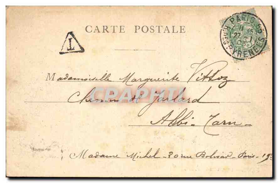 CPA Paris Le Palais de Justice  — Rückseite