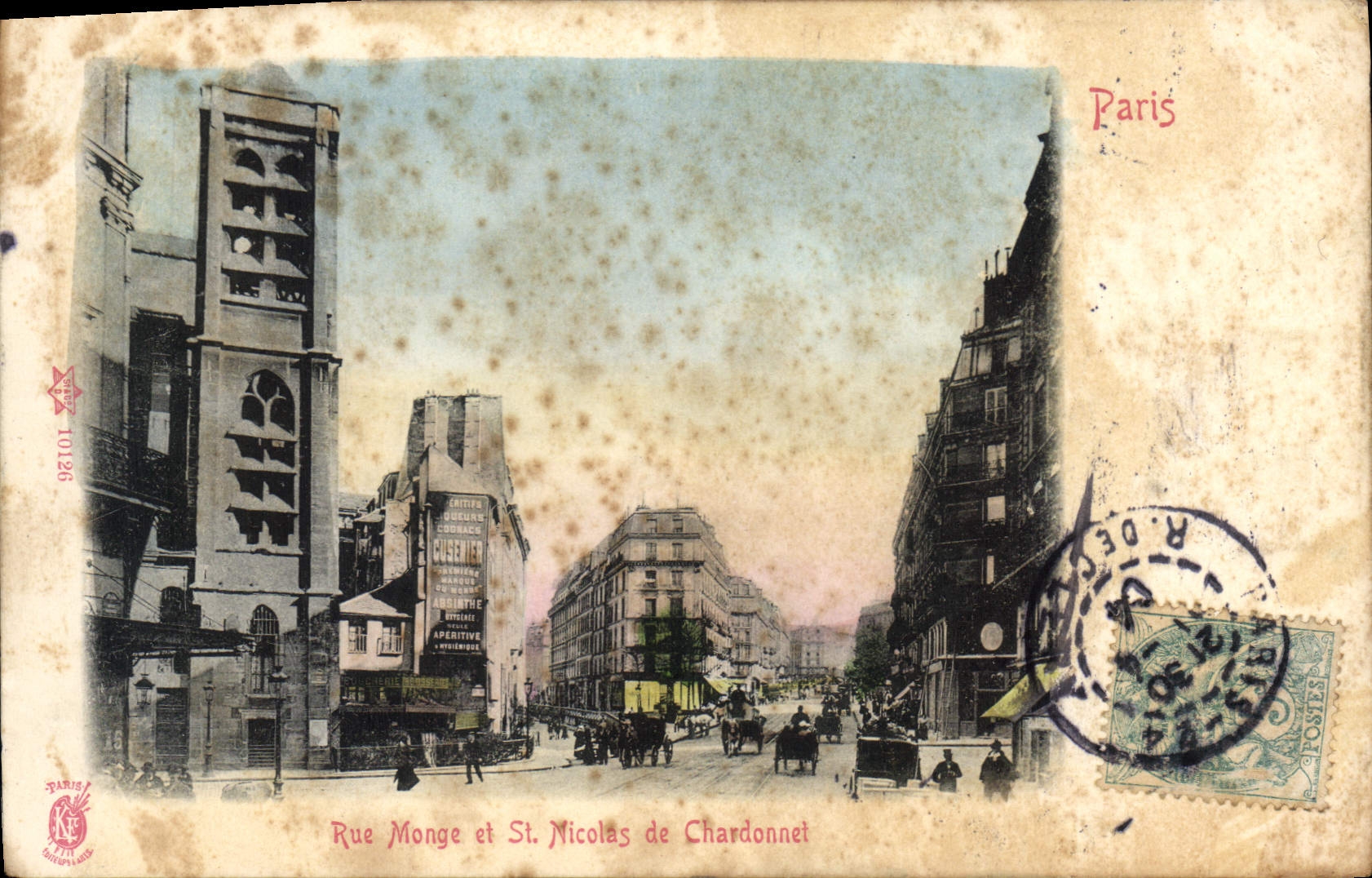 CPA Paris Rue Monge et St Nicolas de Chardonnet