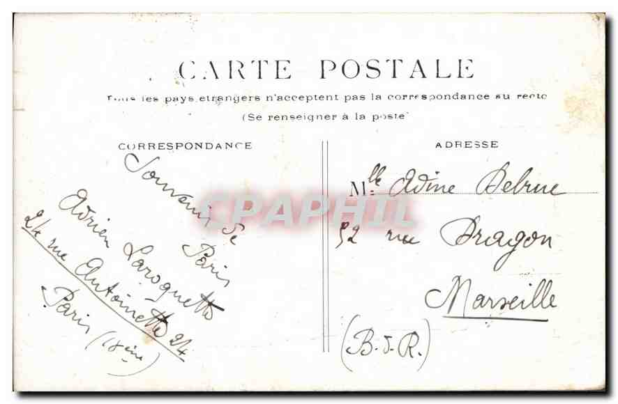 CPA Paris Eglise Notre Dame  — Verso