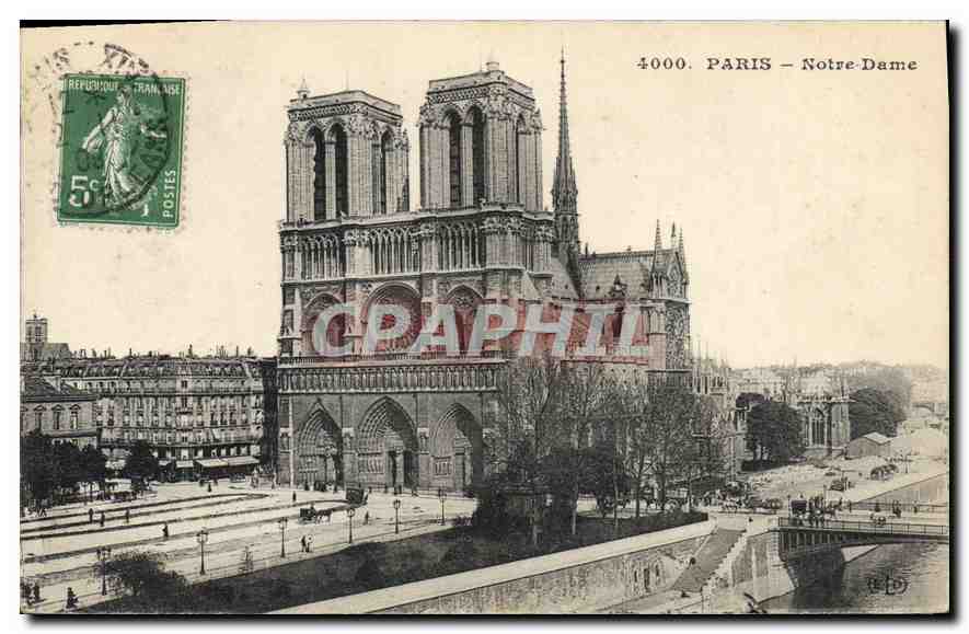Paris - Notre-Dame — vue de la cathédrale — éditeur non identifié, n° de série 4000