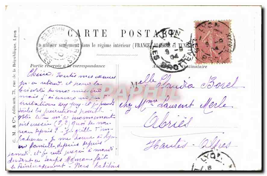 CPA Paris Pont du Midi  — Verso