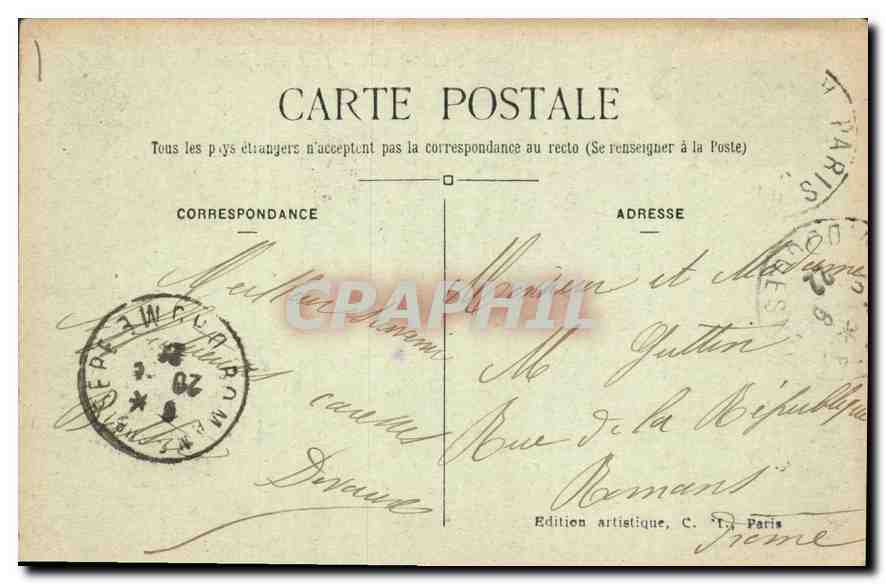 CPA Paris La Conciergerie  — Rückseite