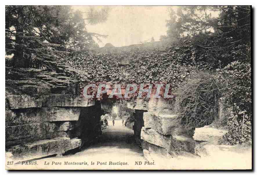 CPA Paris Le Parc Montsouris le Pont Rustique 