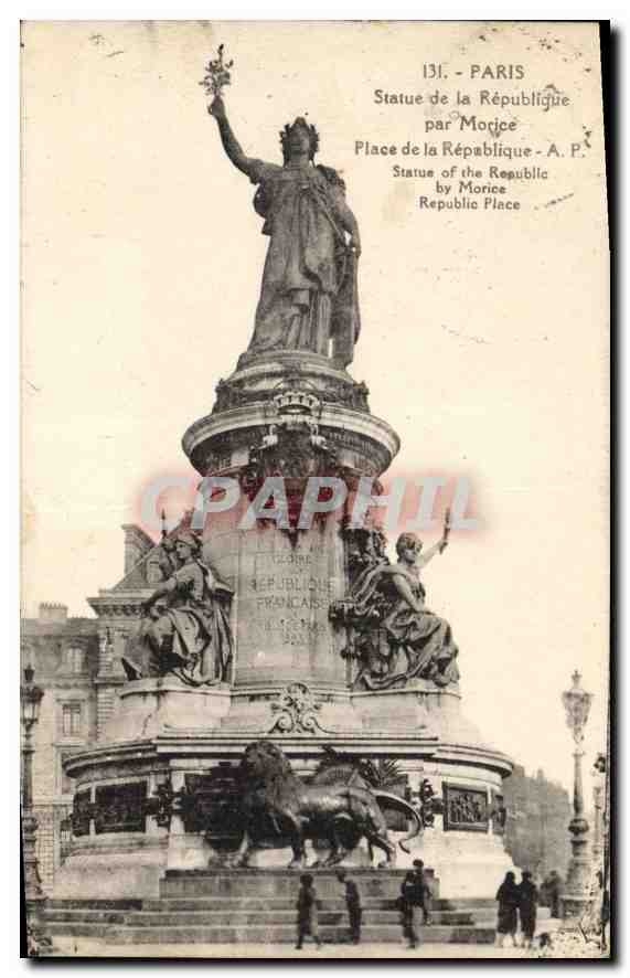 CPA Paris Statue de la Republique par Morice 