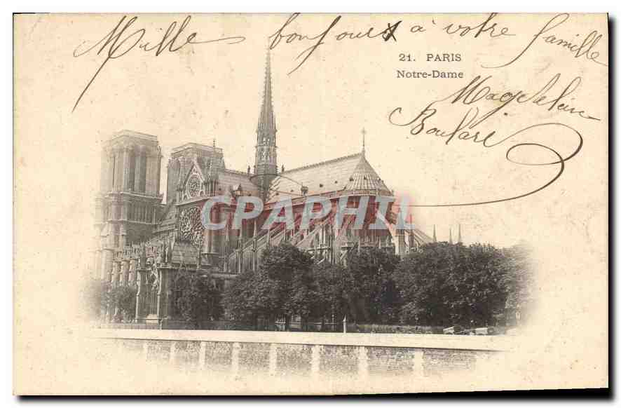Notre-Dame de Paris — vue de la cathédrale — éditeur inconnu, n° 21