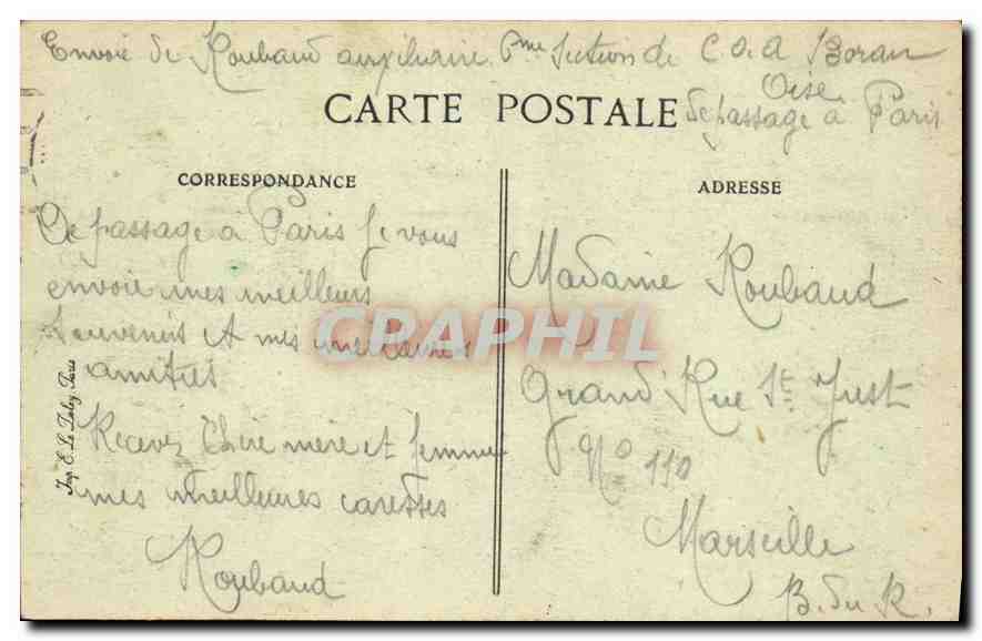 CPA Paris L'Hotel de Ville  — Rückseite