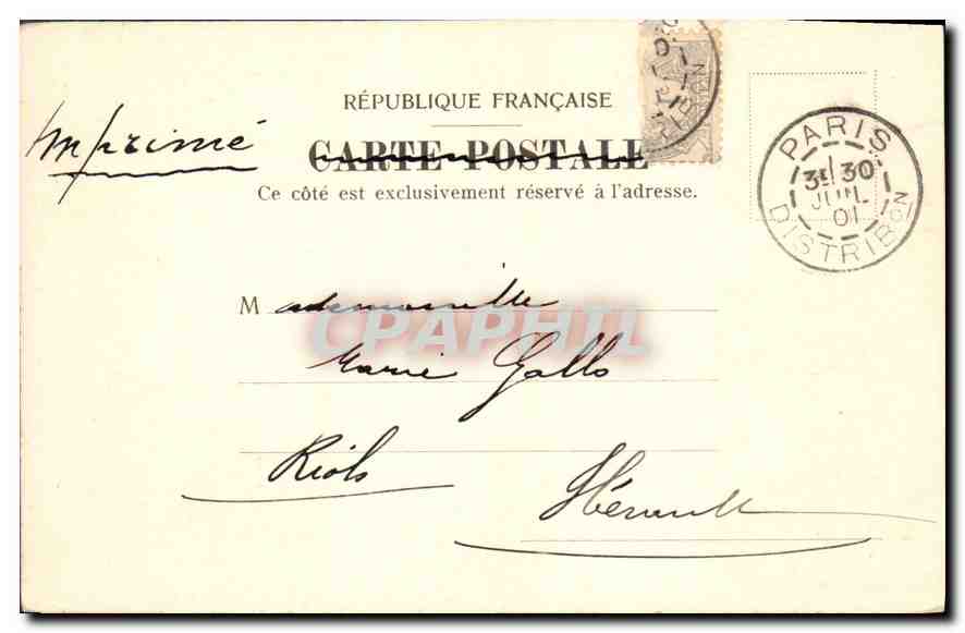 CPA Paris La cascade du Bois de Boulogne  — Rückseite