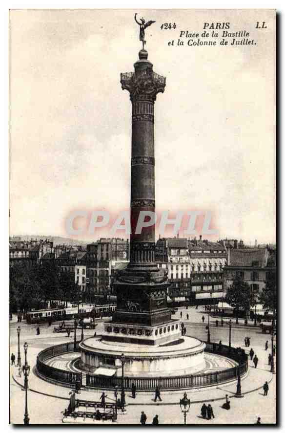 CPA Paris Place de la Bastille et la Colonne de Juillet 