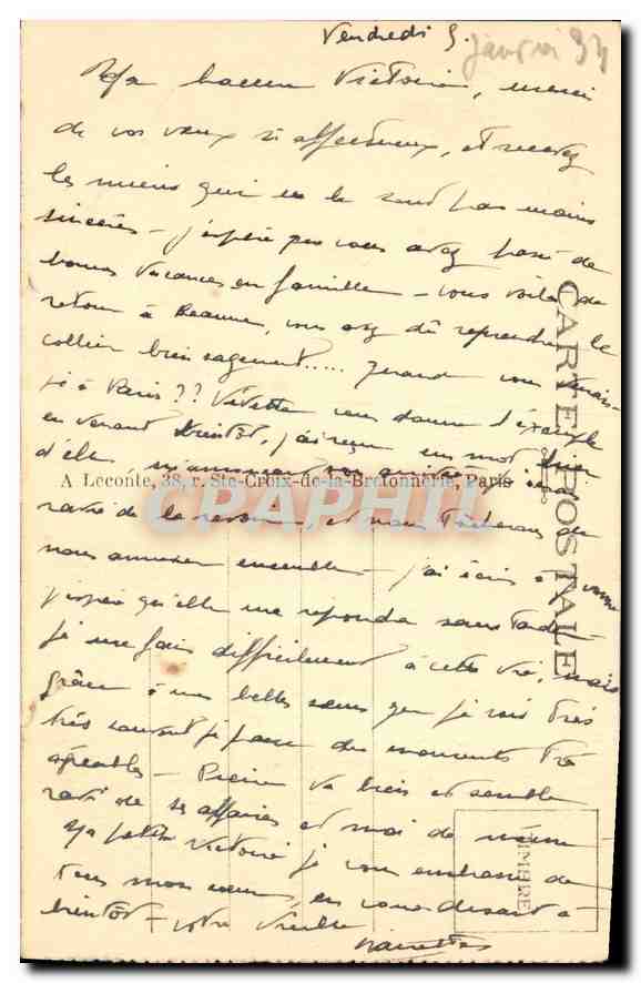 CPA Paris Le Trocadero  — Verso