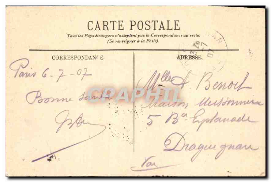 CPA Paris Le Palais de Luxembourg  — Rückseite
