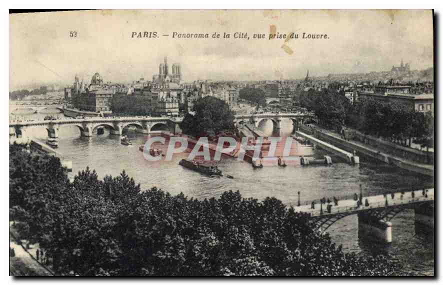 CPA Paris Panorama de la Cite vue prise du Louvre 